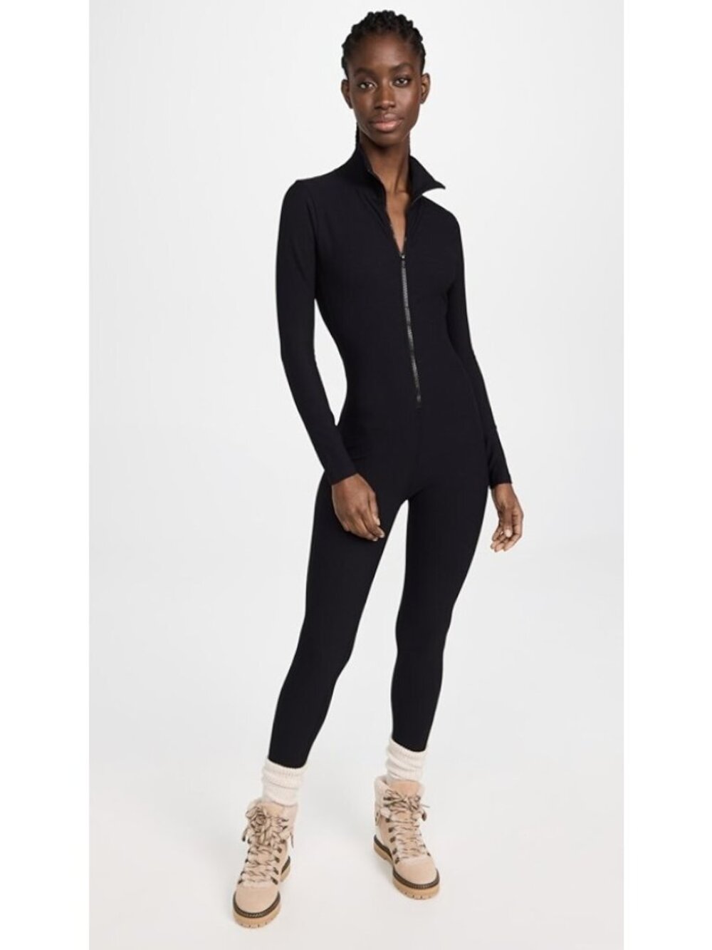 Year of Ours Long Sleeve Waffle Ski One Piece Romper Jumpsuit Black XL Thermal - Picture 2 of 6